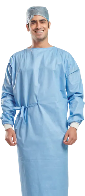 Disposable Wraparound Reinforced Surgical Gown